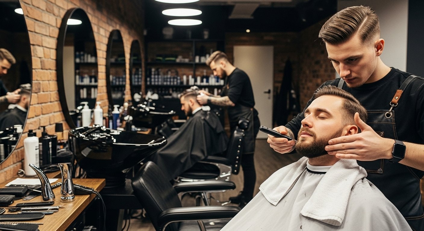 Haarschnitt + Waschen + Bart